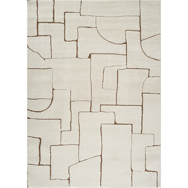 Freud Modern High Pile Skandi Brown & Ivory Rug - Design FEU2330 - Medium 120x170 cm (3'11'' x 5'7'')