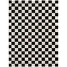 Fossay Washable Checkered Shaggy Black & Cream Rug - Large Plus 160x213 cm (5'3'' x 7')