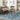 Thistle Floral Washable Modern Blue, White & Green Rug