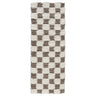 Urban Shaggy Check Runner Modern Brown & Cream Rug - Runner 80x220 cm (2'7'' x 7'3'')