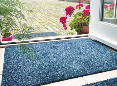 My Indigo Blue Non Washable Cotton Plain Rug - Small 50 x 75 cm (2'x2'5")