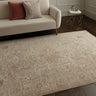 Asiatic London Heriz HE01 Serapi Beige High-Low Texture Traditional Vintage Textured Medallion Hallway Runner Rug - Small 80x160 cm (2'6"x5'3")