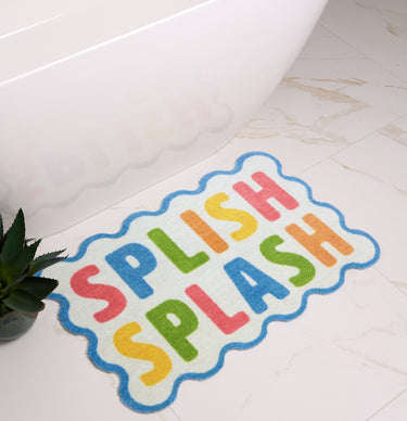 Dip and Drip Kids Bathroom Splish Splash Washable Non-Slip Rug 50x75 cm