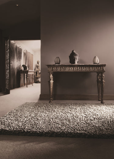 Maine Dove Grey Tubular Pile Rug Hand-Woven with New Zealand & European Wools, Thick Luxurious Soft Pile, Contemporary Natural Style for Modern & Traditional Interiors - Large 160x230 cm (5'3"x7'7")