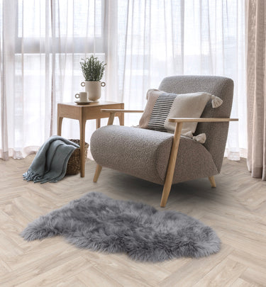 Asiatic London Luxuriously Real Grey Sheepskin Rug - Double (Runner): 60 x 180 cm → 2' x 6'