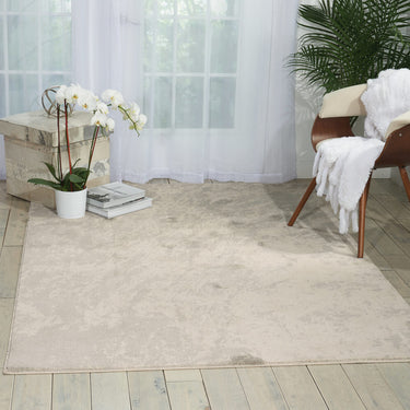 Nourison Maxell MAE12 Ivory Grey Cotton Abstract Modern Rug - Medium 117x178 cm (3'10"x5'10")