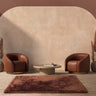 Plush Plain Shaggy High Pile Thick Silky Fluffy Soft Hand Woven Copper Rug - Medium 120x170 cm (4'x5'6")