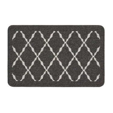 My Stain Resistant Arbor Charcoal Grey Washable Non-Slip Polypropylene Geometric Hallway Runner Rug - 50x80 cm (1'8"x2'7")
