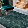 Asiatic London Nexus Octagon Petrol Teal Hand-Carved Wool Viscose Geometric Rug - Medium 120x170 cm (4'x5'6")