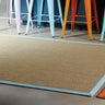 Sisal Jute Plain Non-Slip Linen Natural with Aqua Blue Border Rug & Runner - Medium 120x180 cm (4'x6')