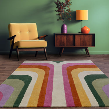 Asiatic London Romy Retro Hand-Tufted Pink Wool Modern Soft Rug - Medium 120x170 cm (4'x5'6")
