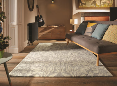 Heritage Pure Damask Tufted Lavender Wool Cotton Traditional Floral Rug - Medium 120x170 cm (4'x5'6")