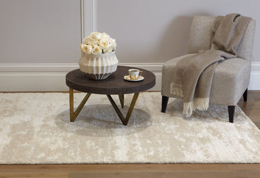 Katherine Carnaby Onslow Shaggy Rug Silky Hand Woven Plain Modern Plain Opal Cream White Rug - Medium 120x180 cm (4'x6')