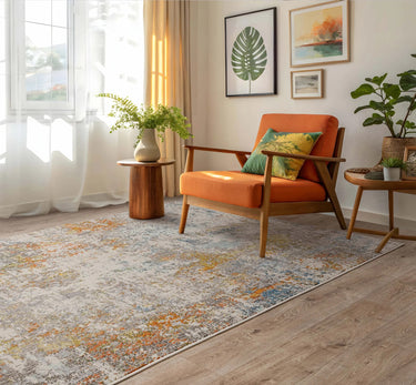 Colores Cloud Sunset CO10 Yellow Gold Multi Polypropylene Abstract Flatweave Rug - Small 80x150 cm (2'6"x5')
