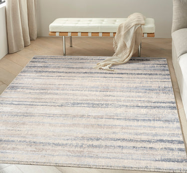 Calvin Drift DRF02 Striated Pattern Blue Abstract Textured Modern Rug - 239 x 310 cm (7'10"x10'2")