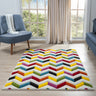 Spectra Carved Coral Geometric Rainbow Bright Multi Coloured Soft Rug Hallway Runner - Small 80x150 cm (2'6''x5')