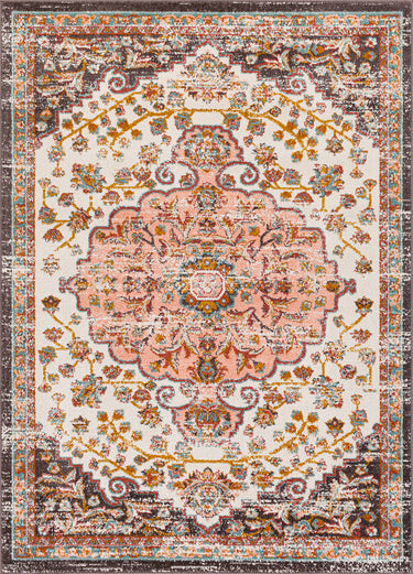 Ankara Vintage Traditional Boho Oriental Red, Dusty Pink & Rust Rug - Medium 120x170 cm (3'11'' x 5'7'')