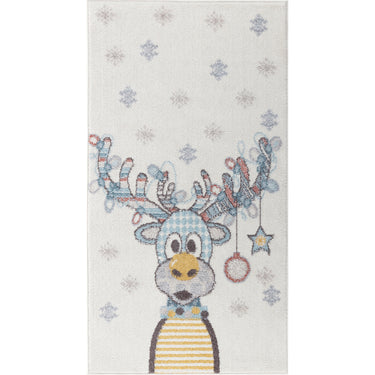 Ankara Kids Multicolour, Ivory & Light Blue Rug - Small 80x150 cm (2'7'' x 4'11'')
