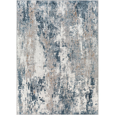 Allegro Abstract Marble Modern Blue, Ivory & Sky Blue Rug - Design ALG2306 - Large Plus 160x213 cm (5'3'' x 7')