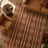 Arden Burgundy Hand-Woven Recycled Polyester Indoor Outdoor Tartan Rug