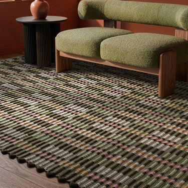 Arden Green Hand-Woven Recycled Polyester Indoor Outdoor Tartan Rug