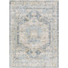 Avellino Vintage Traditional Boho High Pile Blue, Light Beige & Light Gray Rug - Design AVL2303 - Large Plus 160x213 cm (5'3'' x 7')