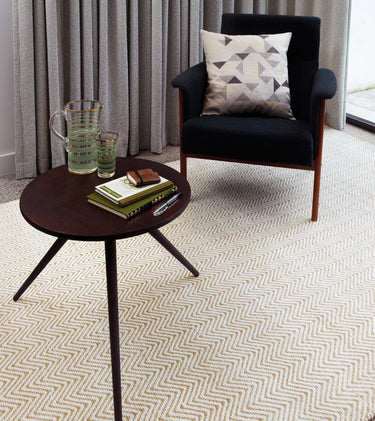 Ives Hand Woven Chenille Flatweave Natural Waves Heringbone Rug in Natural Cream - Small 100x150 cm (3'4"x4'11")