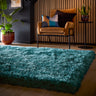 Phoenox Origins Extravagance High Pile Fluffy Teal Blue Shaggy Modern Plain Rug - Large 160x230 cm (5'3"x7'7")