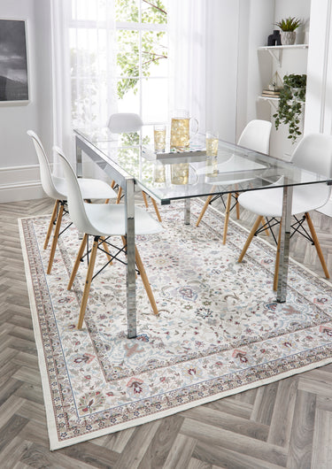 Phoenox Origins Windsor Bedroom Living Natural Washable Non-Slip Cotton Chenille Rug - Small 80x150 cm (2'6"x5')