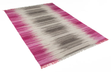 Consept Looms Fusion Knitted Bright Grey Wool Traditional Geometric Textured Rug 200x290 cm