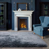 Plush Plain Shaggy High Pile Thick Silky Fluffy Soft Hand Woven Airforce Blue Rug in Medium Size 120 x 170 cm