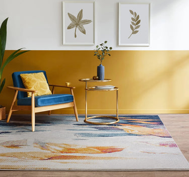 Nova NV42 Vista Pictorial Vibrant Blue Multi Polypropylene Abstract Modern Rug - Small 80x150 cm (2'6"x5')