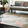 Asiatic London Camden Tufted Pink Grey Wool Viscose Geometric Textured Rug - Large 160x230 cm (5'3"x7'7")