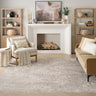 Nourison Antique Fusion ANF02 Fringed Bordered Medallion Ivory Traditional Vintage Abstract Floral Rug - Large 160x239 cm (5'3"x7'10")