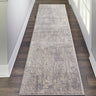 Nourison Rustic Textures RUS01 Ivory Silver Grey Jute Polypropylene Abstract Textured Hallway Runner Rug 66x230 cm