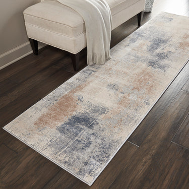 Nourison Rustic Textures RUS02 Ivory Beige Grey Jute Polypropylene Abstract Textured Hallway Runner Rug