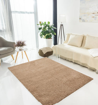 URCO Super Comfy Latte Shaggy Plush Soft Rug - Medium 120x160 cm (4'x5'4")