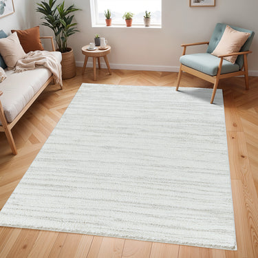 Cloudy Off-White and Grey Plush Shaggy Rug - Medium 120 x 170 cm (4'x5'6")