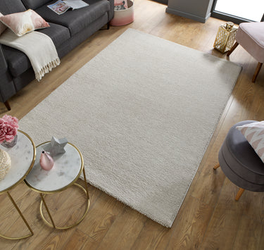 Sleek Natural Polypropylene Shaggy Textured Rug 160x230 cm