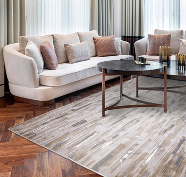 Asiatic London Aurora Impression AU25 Marbled Yellow Gold Extra Polypropylene Abstract Flatweave Rug 200x290 cm