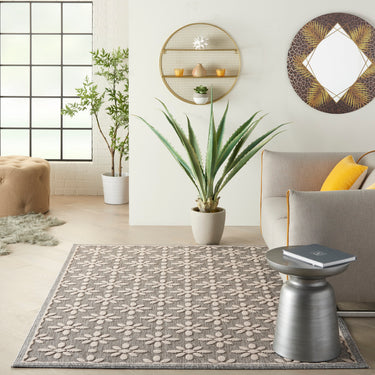 By Cozumel CZM03 3D Cream Grey Hand-Carved Polypropylene Abstract Geometric Rug - CZM03 Grey - Medium 122x183 cm (4'x6')