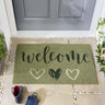 My Printed Coir Welcome Sage Green Doormat 45x75 cm