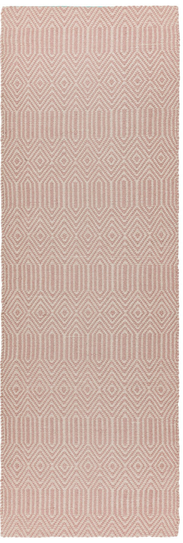 Sloan Hand Woven Flatweave Ethnic Rug or Runner in Soft Pink - Runner 66x200 cm (2'1"x6'6")