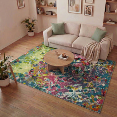 Consept Looms Art108 Multi Pictorial Pop Multicoloured Polypropylene Abstract Floral Rug - Small 80x150 cm (2'6"x5')