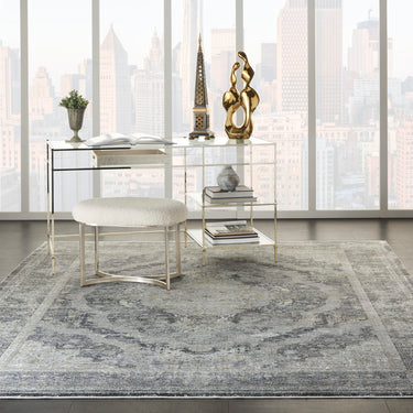 Starry Nights STN05 Charcoal Cream By Cotton Persian Traditional Vintage Rug - 160 x 221 cm (5'3"x7'3")
