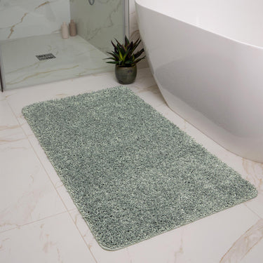 Origins Buddy Green Washable Non-Slip Polypropylene Shaggy Bath Mat - Runner 67x120 cm