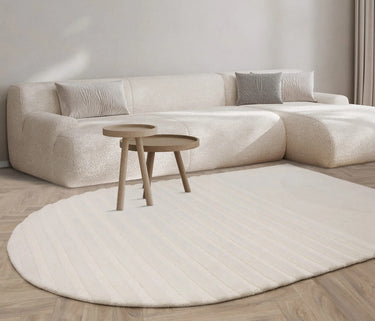 Olsen Dome Bohomian Geometric Hand Carved Sustainably New Zeland Wool Cream White Rug in Large Size 160x230 cm