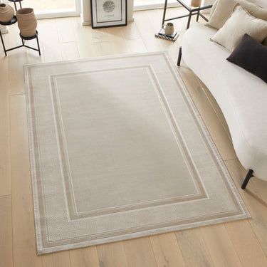 Consept Looms Olivia OLI101 Framed Border Cream Beige Traditional Bordered Modern Rug - 120 x 180 cm (3'11"x5'11")