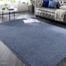 Phoenox My Lux Fluffy Anti-Slip Machine Smoke Blue Washable Non-Slip Polypropylene Shaggy Rug - X-Small 60x100 cm (2'x3'4")