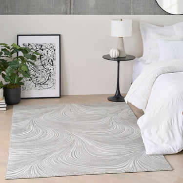 DKNY Central Park West CEP02 Swirl Pattern Jute Abstract Modern Rug - 119 x 180 cm (3'11"x5'11")